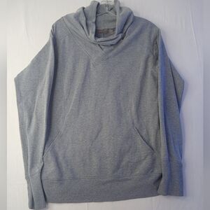 Zella Pullover Sweatshirt Heather Gray Short Sleeves Cowl Neck Size L